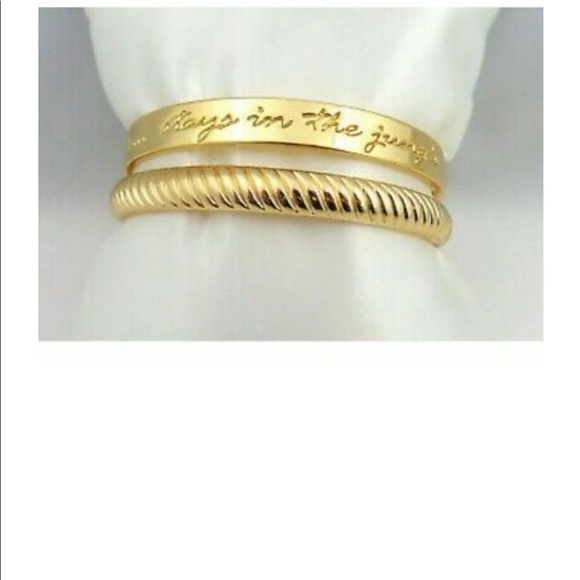 Lilly Pulitzer Gold Bangles Set “In The Jungle” - Picture 3 of 15